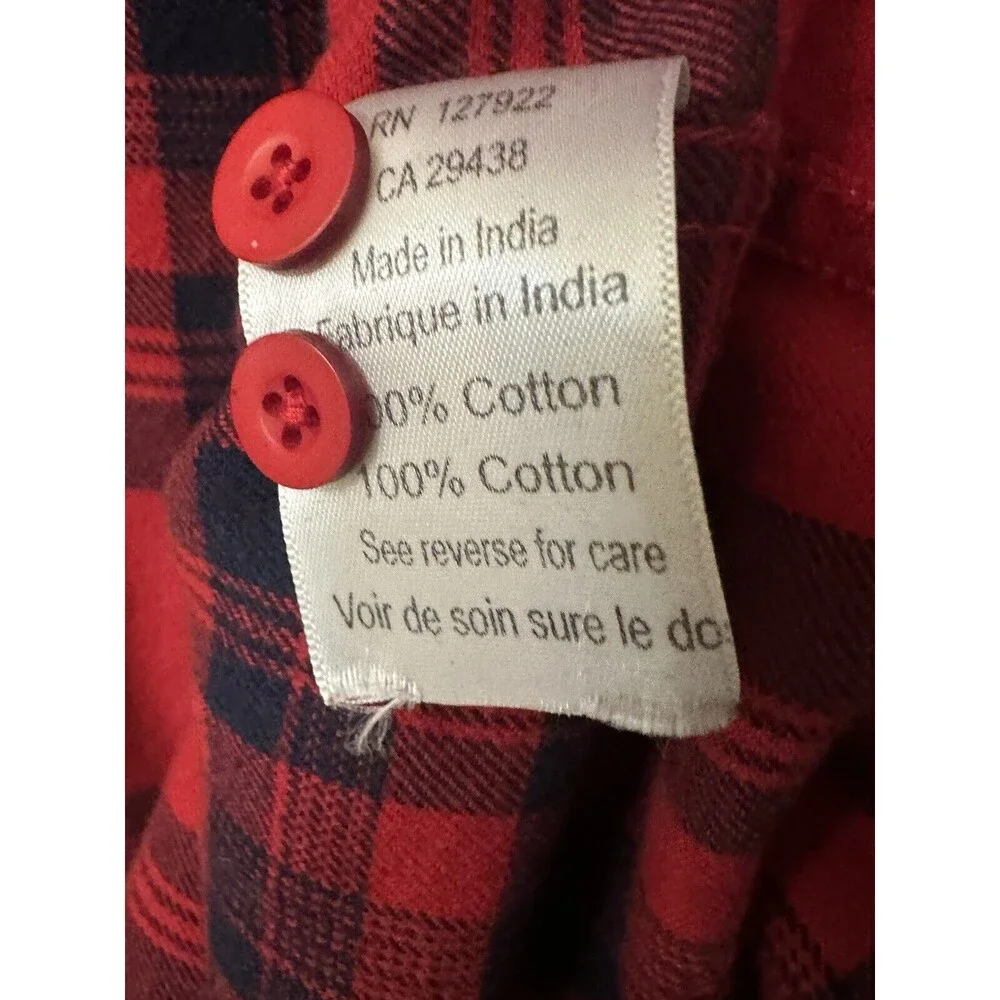Mountain Khakis Mens Size Large Soft Sunburst Red Black Plaid Flannel Shirt EUC